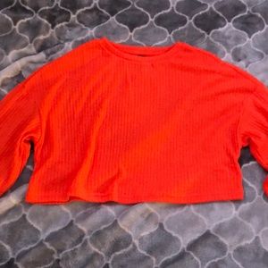 Orange long sleeve crop top